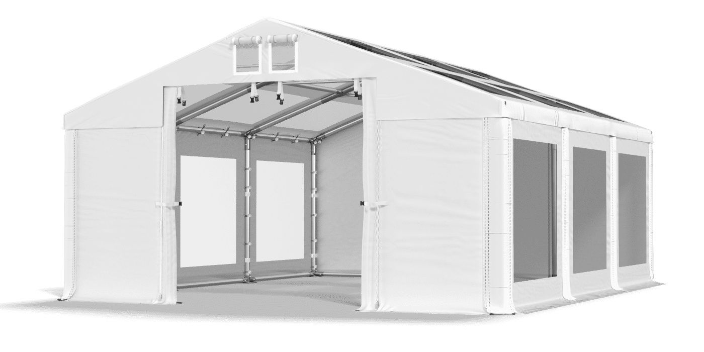 Namiot z transparentnym dachem i bokami