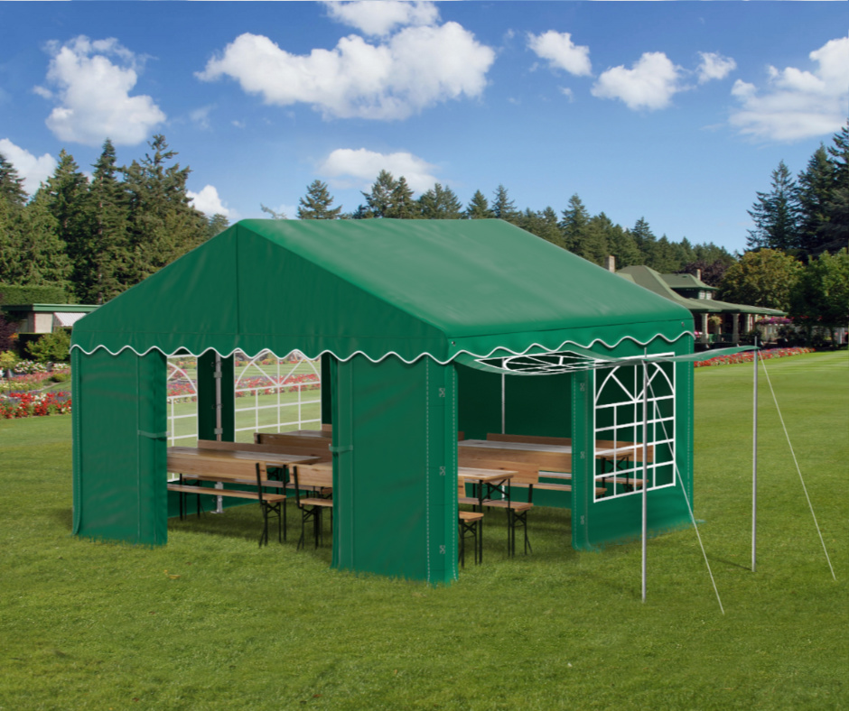 Mały ekonomiczny zielony namiot